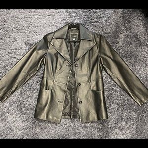 East 5th black leather jacket